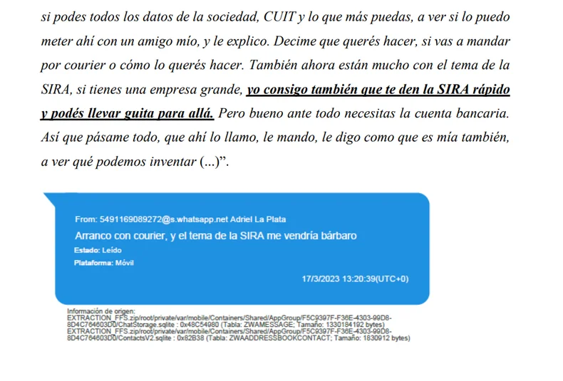Parte de los chats entre 