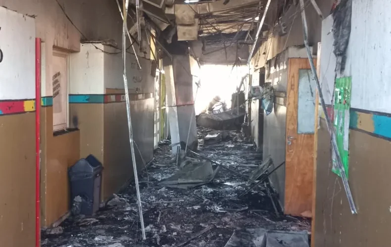 La Escuela 48 de Jun&iacute;n luego del incendio en junio del 2024