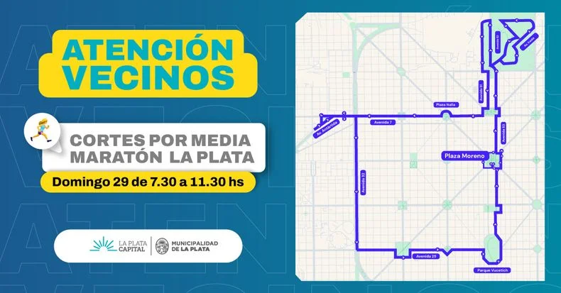 Por la Media Marat&oacute;n La Plata, gran parte de la ciudad qued&oacute; encerrada hasta pasadas las 11