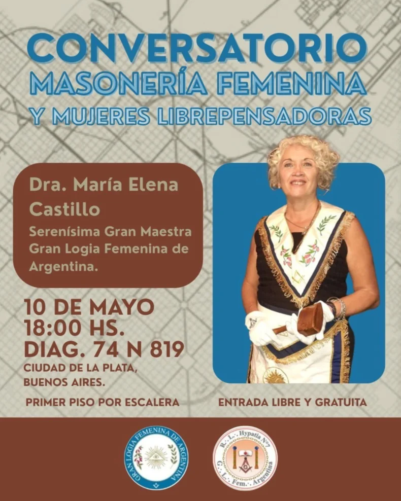 El encuentro de la Masonería Femenina será el 10 de mayo