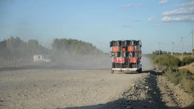 El camino entre Mendoza y San Juan. 