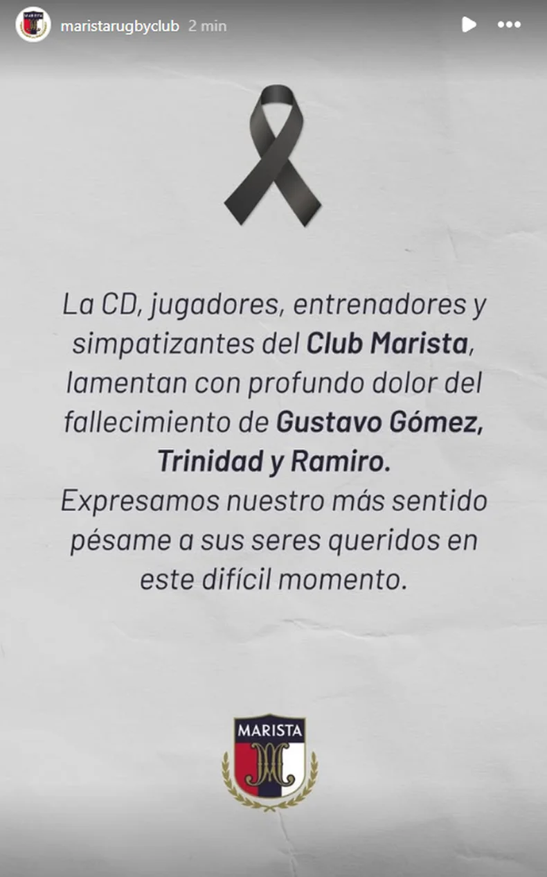 El comunicado del Marista Rugby Club.