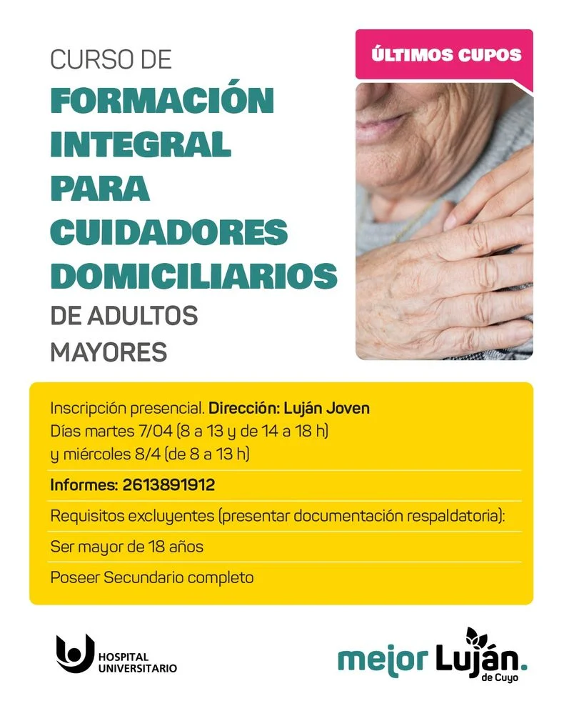 El flyer de la municipalidad para promocionar la formaci&oacute;n en cuidadores para adultos mayores.&nbsp;