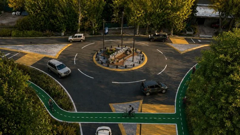 As&iacute; se ver&aacute; la rotonda que se ejecuta sobre San Mart&iacute;n y Ar&aacute;oz en Luj&aacute;n de Cuyo.&nbsp;
