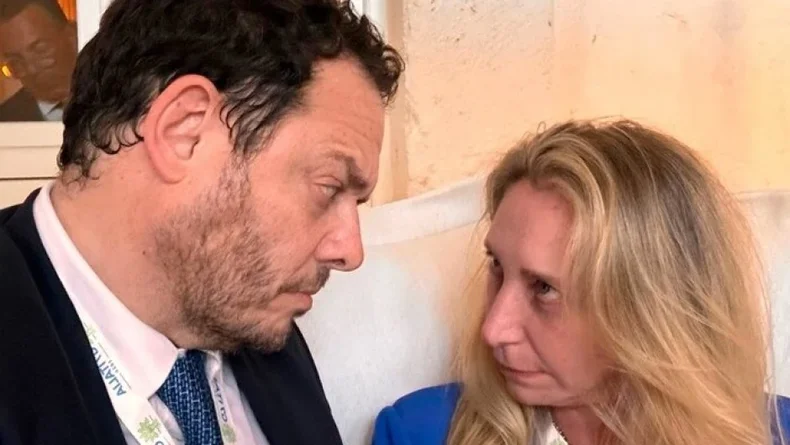 Demian Reidel, al frente de Nucleoeléctrica, y Karina Milei. 
