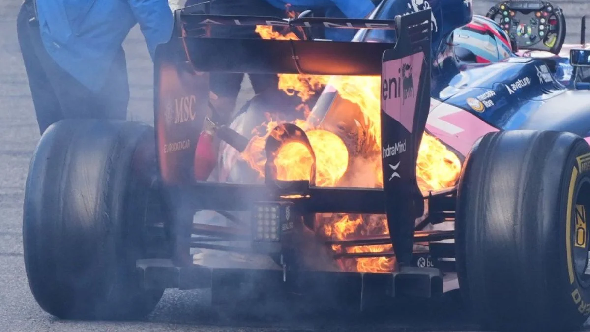 "Me calenté un poquito": Colapinto llevó al límite el F1, terminó en llamas y así quedó el monoplaza