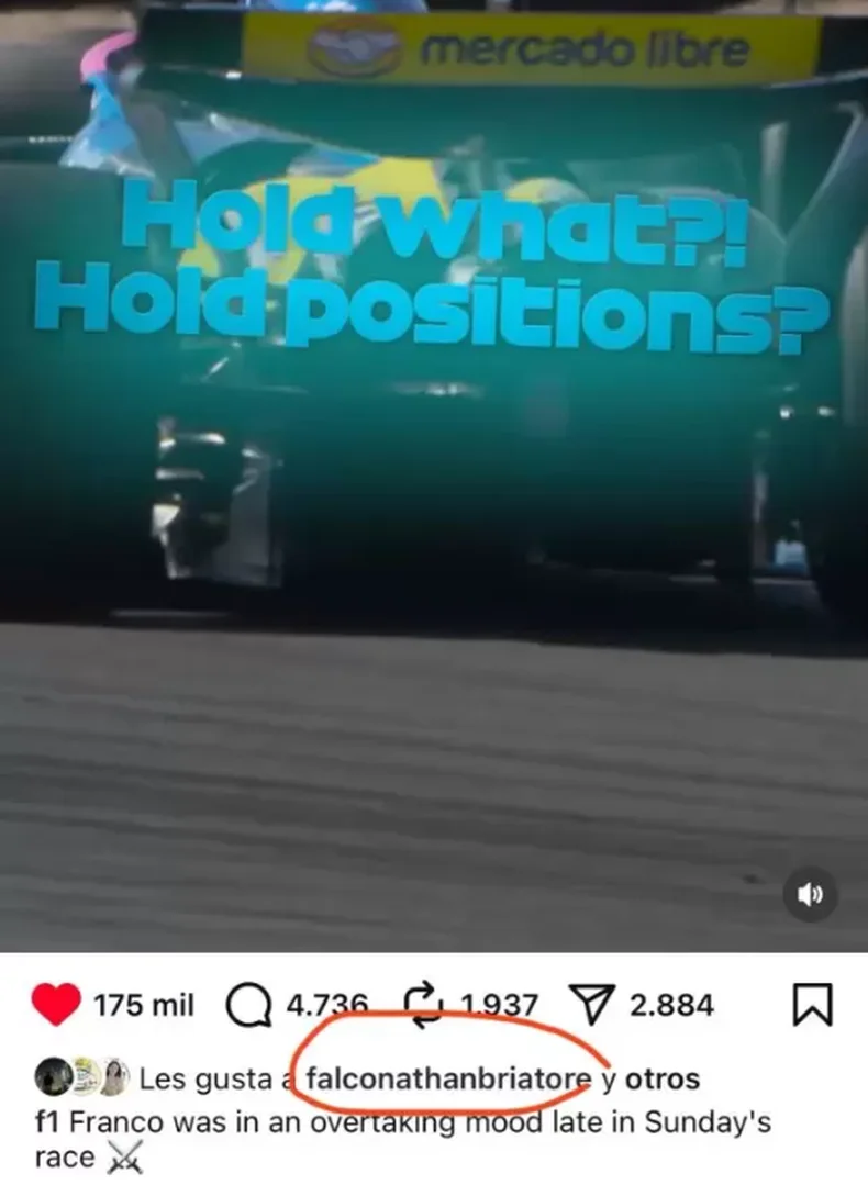 El like del hijo de Briatore.