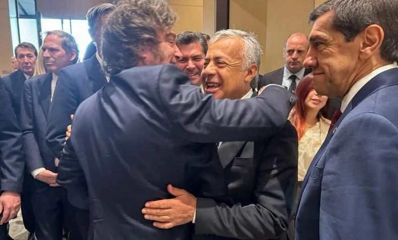 Milei y Cornejo en su encuentro en Nueva York. 