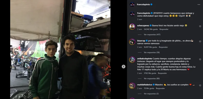 Franco y Checo, en otro posteo del argentino.