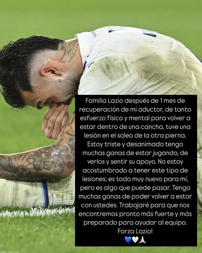 El comunicado de Valent&iacute;n Castellanos tras la nueva lesi&oacute;n.