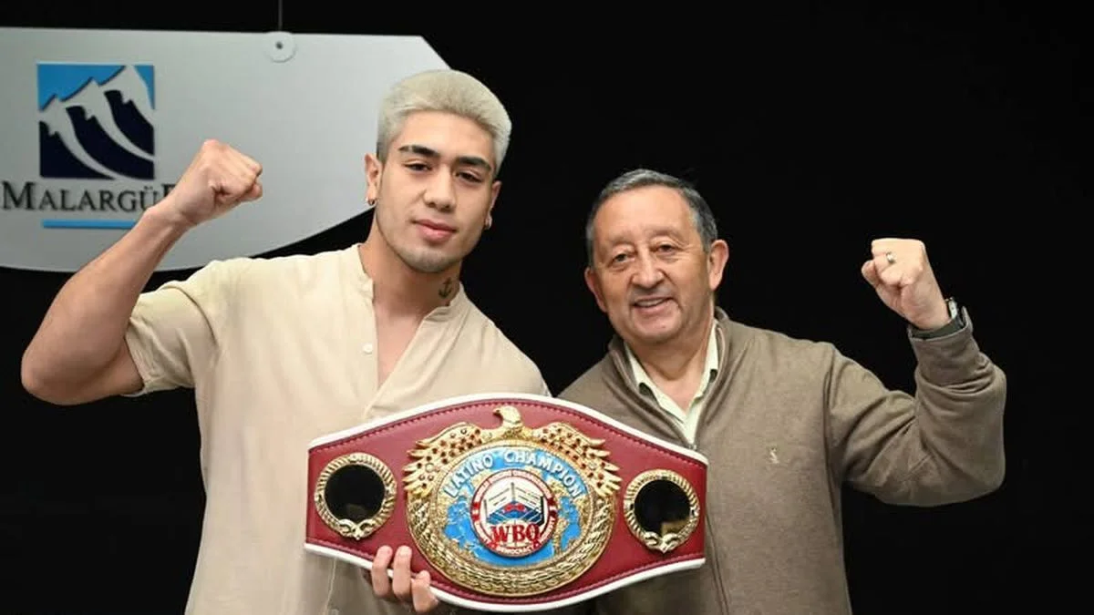 Marco García, reciente campeón latino, volvió a su Malargüe natal y fue recibido por Celso Jaque