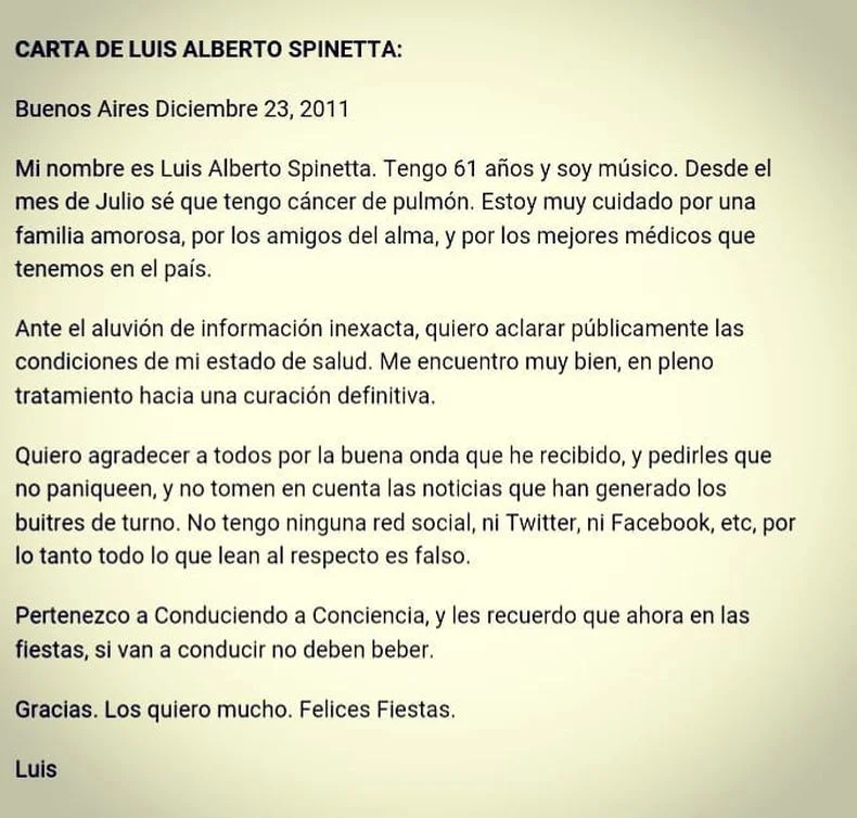 La última despedida de Spinetta