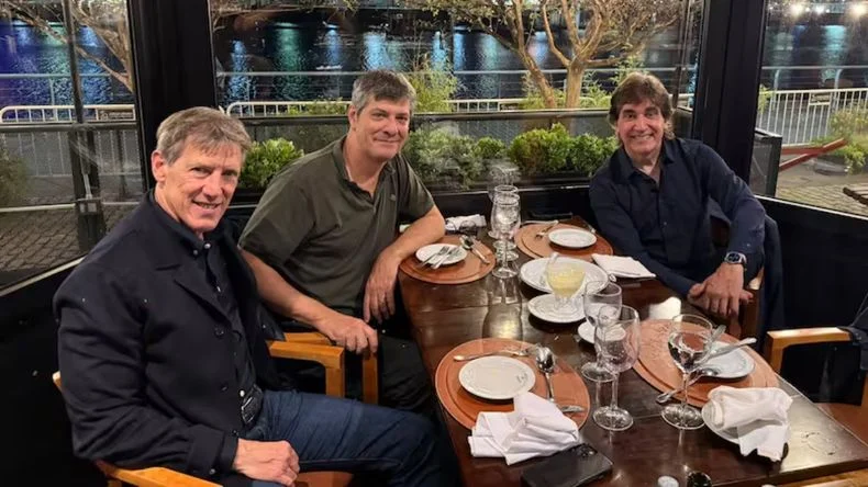 El pastor Dante Gebel con Mario Pergolini y Daniel Darling, sus socios.