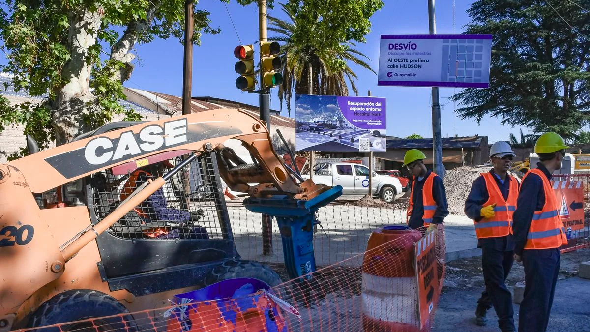 Corte de calles en Guaymallén: las obra cerca del Hospital Notti obliga a los vehículos a desviarse