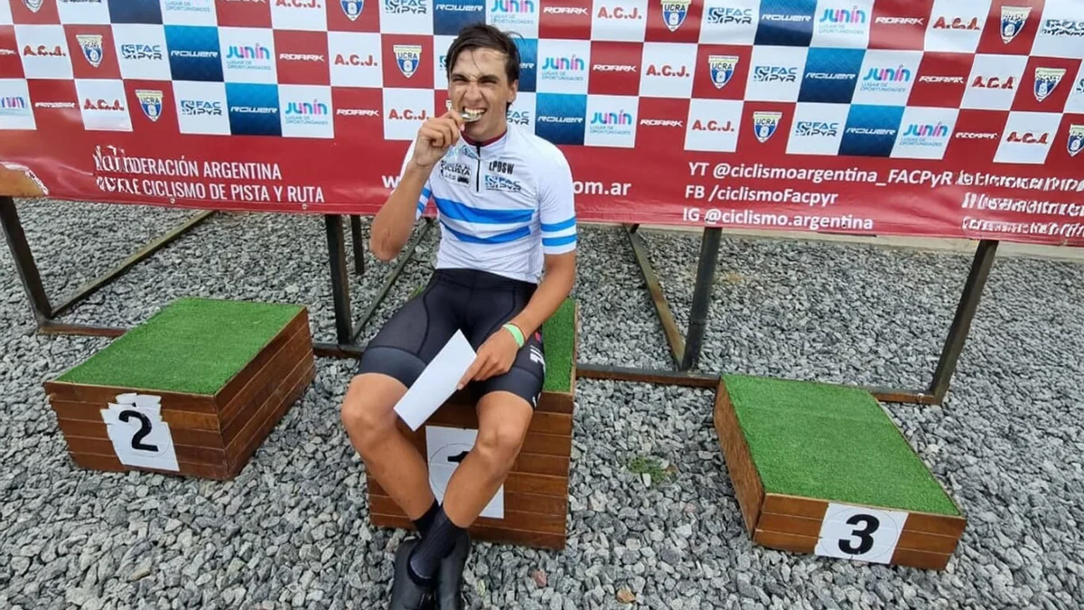 Lucas Zumer, el mendocino que brilló en el Argentino de ciclismo en Buenos Aires