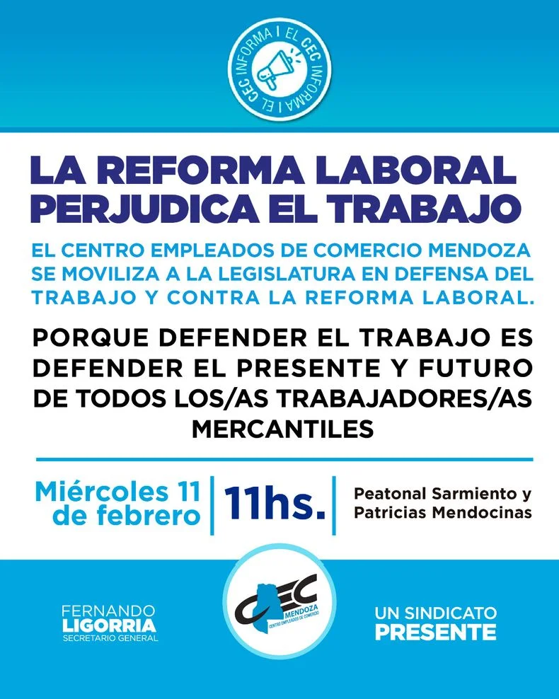 El flyer con la convocatoria del gremio comercial para la manifestación.