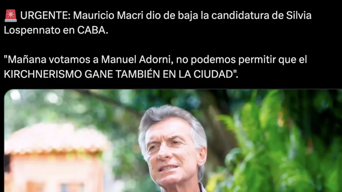 Con un video falso donde Macri invita a votar por Adorni los libertarios embarraron la cancha en CABA