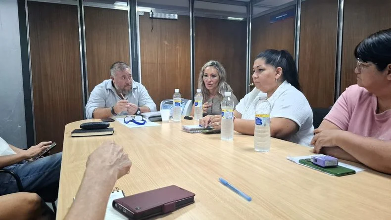 Roberto Macho, titular de ATE, en la negociaci&oacute;n paritaria de la semana pasada.&nbsp;
