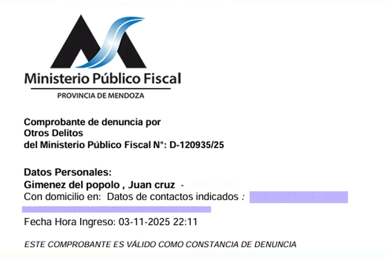 Denuncia presentada en el MPF.