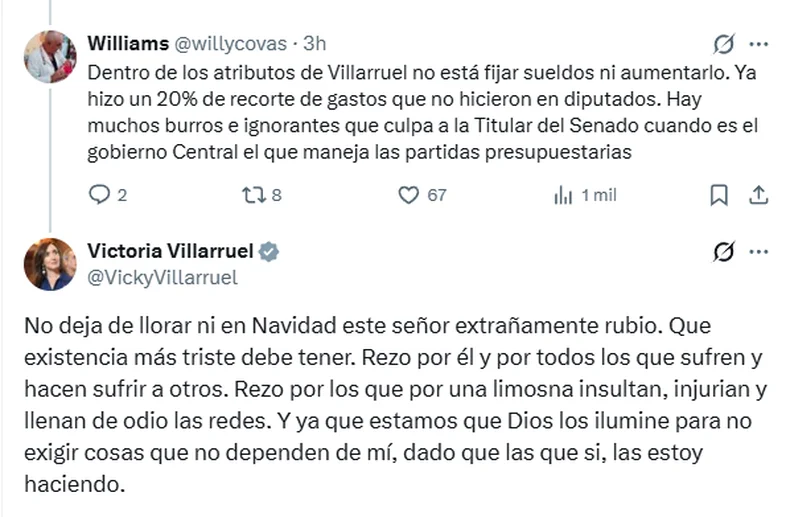 Victorial Villarruel le respondi&oacute; al bi&oacute;grafo de Javier Milei.&nbsp;