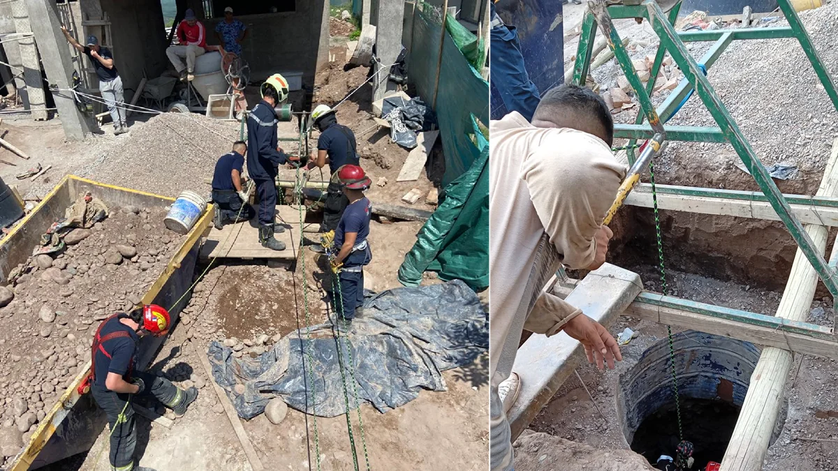 Grave accidente laboral en Luján: un obrero cayó a un pozo de 8 metros y terminó con una fractura expuesta