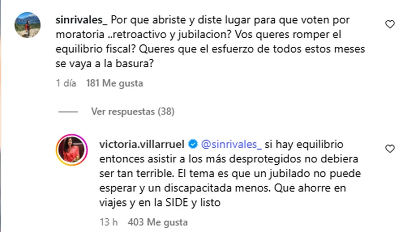 Una de las respuestas m&aacute;s fuertes de la vicepresidente Victoria Villarruel sobre el presidente Javier Milei.&nbsp;