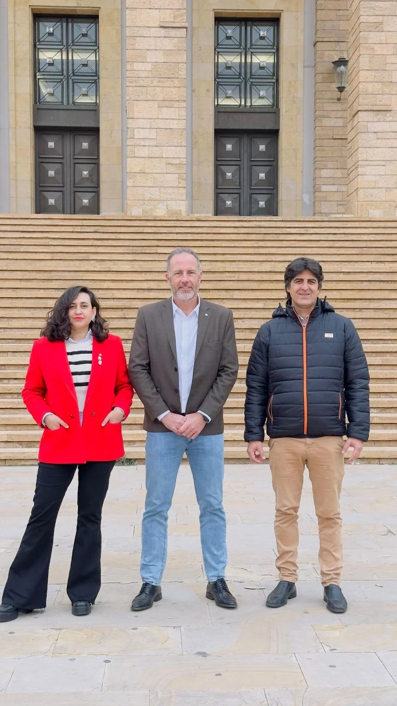 Bel&eacute;n Bobba, Ernesto Mancinelli y Alejandro Ver&oacute;n, de Libres del Sur, luego de renunciar a sus cargos.&nbsp;