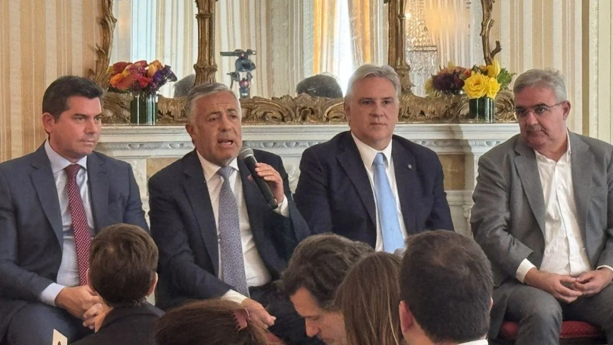 Alfredo Cornejo defendió a capa y espada el modelo Milei y promocionó a San Jorge en Nueva York