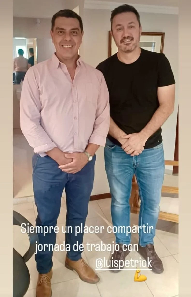 El diputado Gabriel Vilche junto al ministro de Defensa, Luis Petri. 