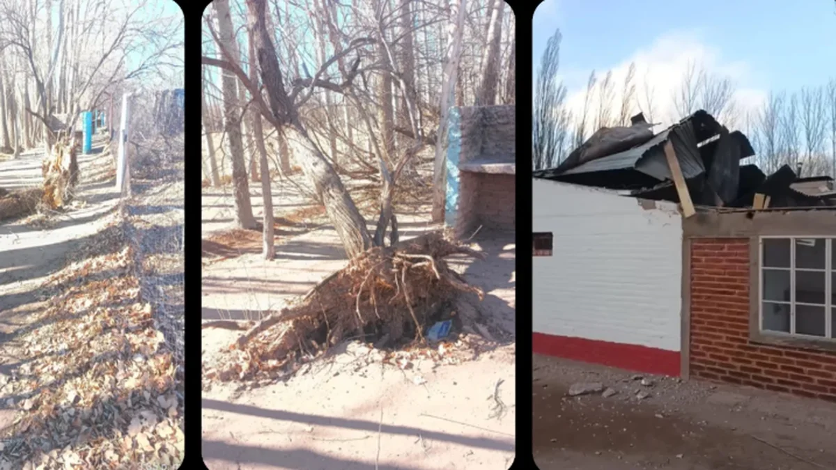 Malargüe: el viento Zonda destrozó un club deportivo que busca ayuda en las redes sociales