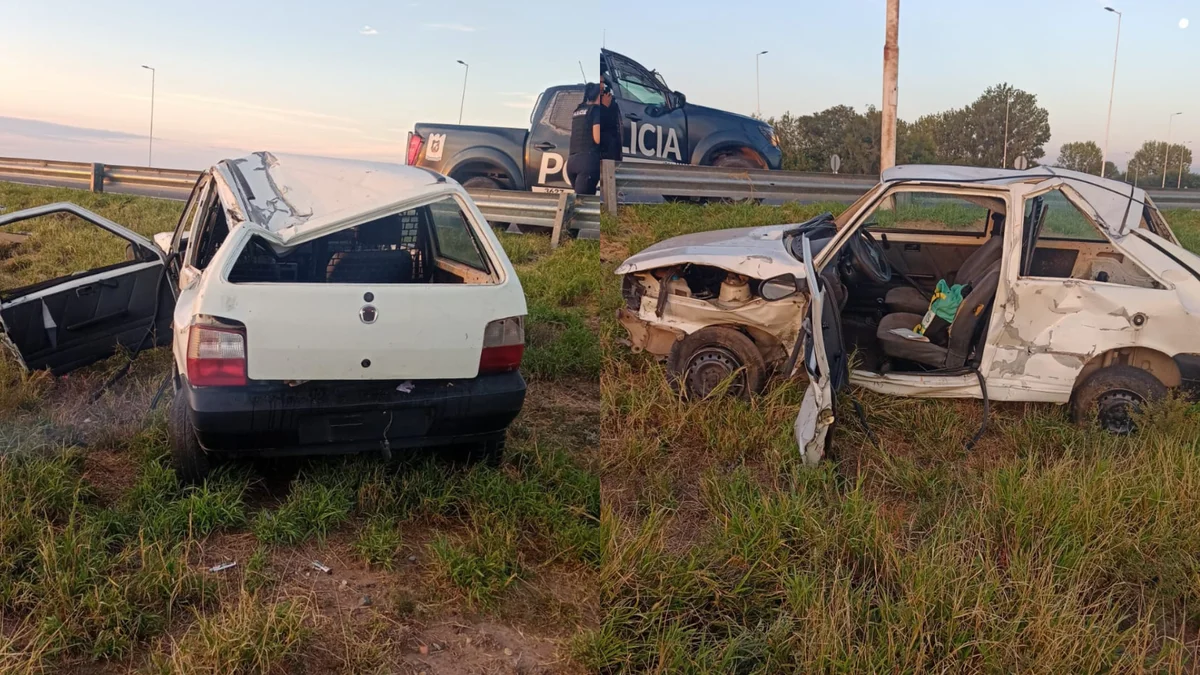 Un auto volcó en la Ruta 7 y sus ocupantes sufrieron lesiones