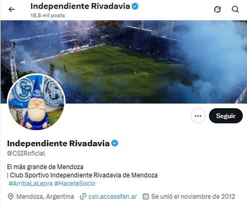 La c&aacute;bala de la Lepra presente en las redes del club.