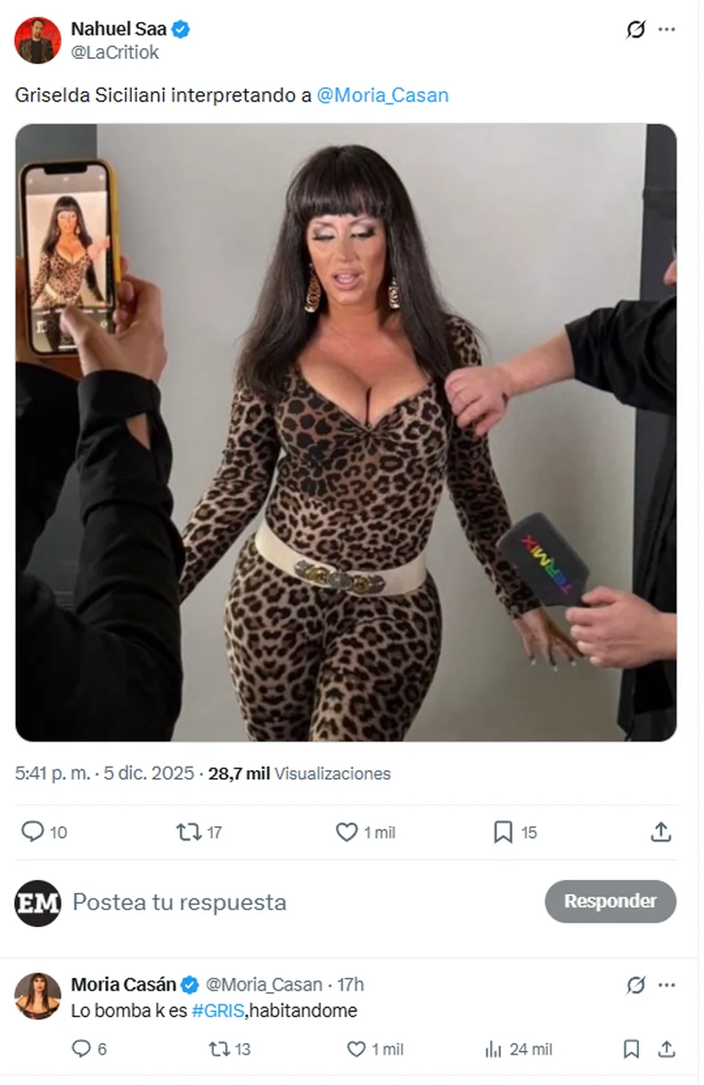 La respuesta de Moria Cas&aacute;n al personaje de la serie.&nbsp;