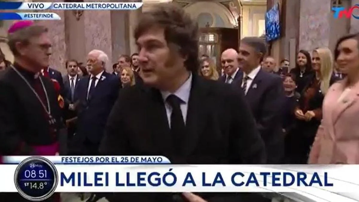 Milei le negó el saludo a Jorge Macri y a Villarruel en su ingreso al Te Deum en la Catedral