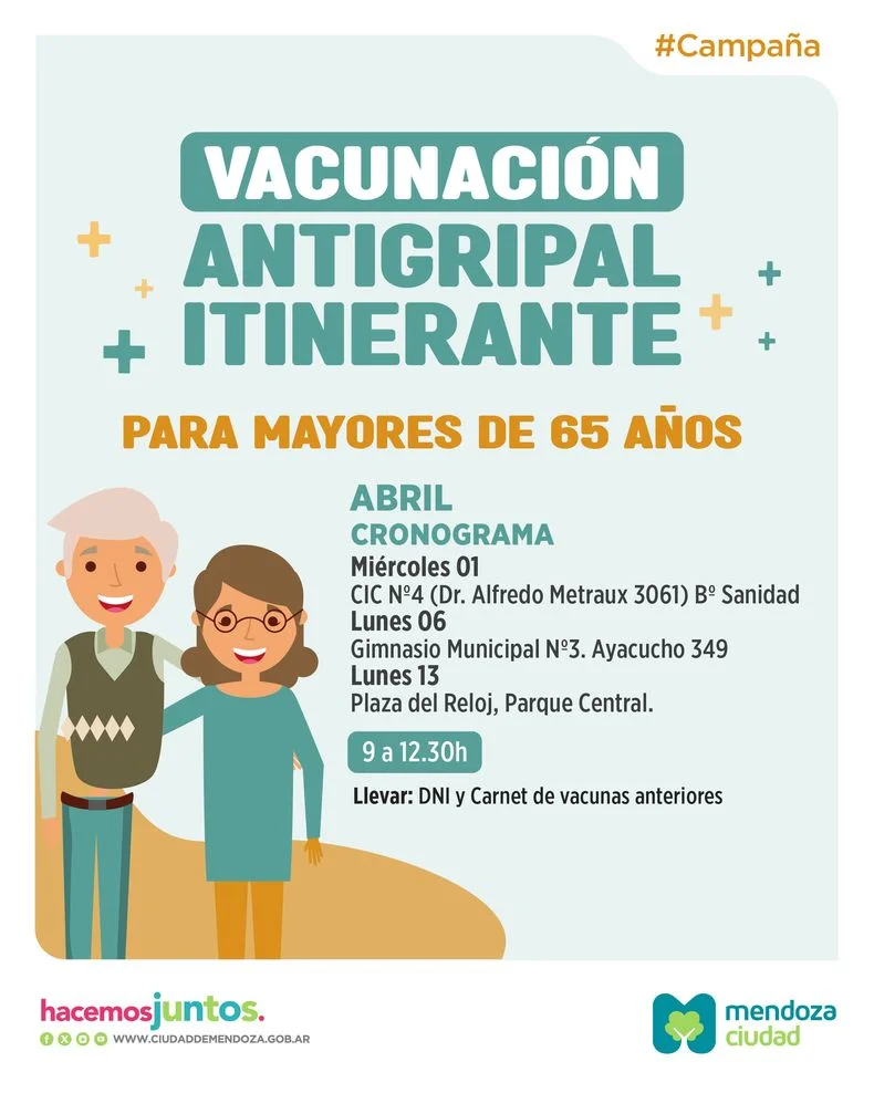 El flyer de la campa&ntilde;a de la Ciudad de Mendoza.
