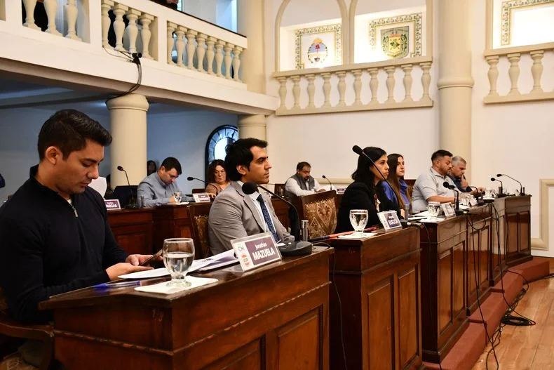 Concejales radicales de Guaymall&eacute;n con mandato a vencer: Jonathan Mazuela, Miqueas Burgoa, Florencia Trivi&ntilde;o y Juana Allende.&nbsp;