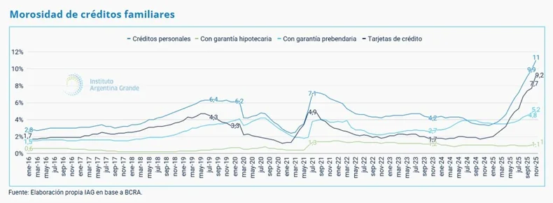 Los datos de morosidad que mostr&oacute; el Banco Central.&nbsp;