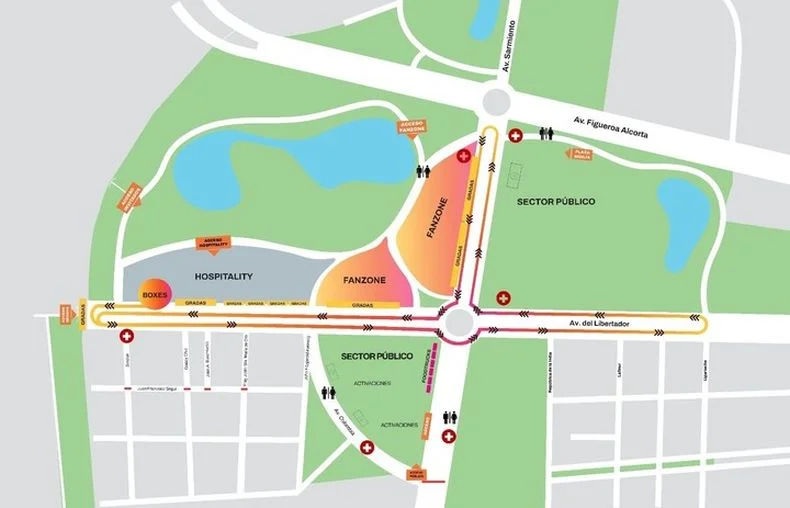 El recorrido que hará Colapinto. 