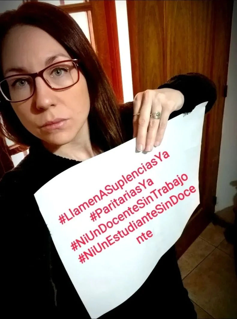 Laura Espeche es una de las más activas militantes en el SUTE. Va por la conducción en Godoy Cruz. 