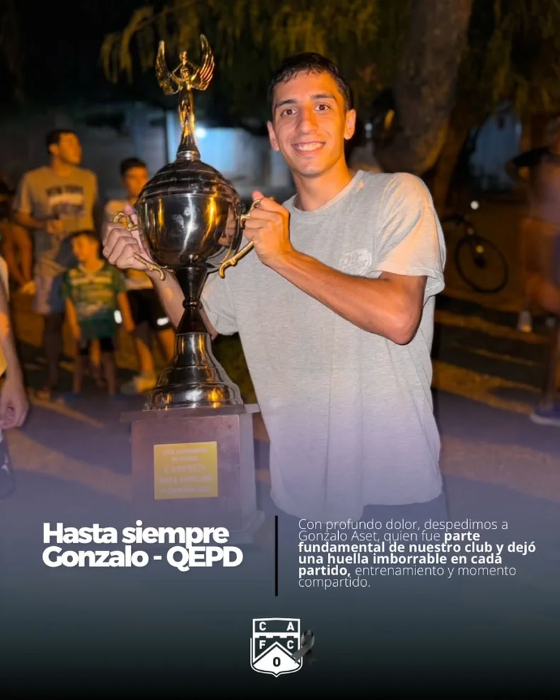 Gonzalo Aset, víctima de alcohol al volante.