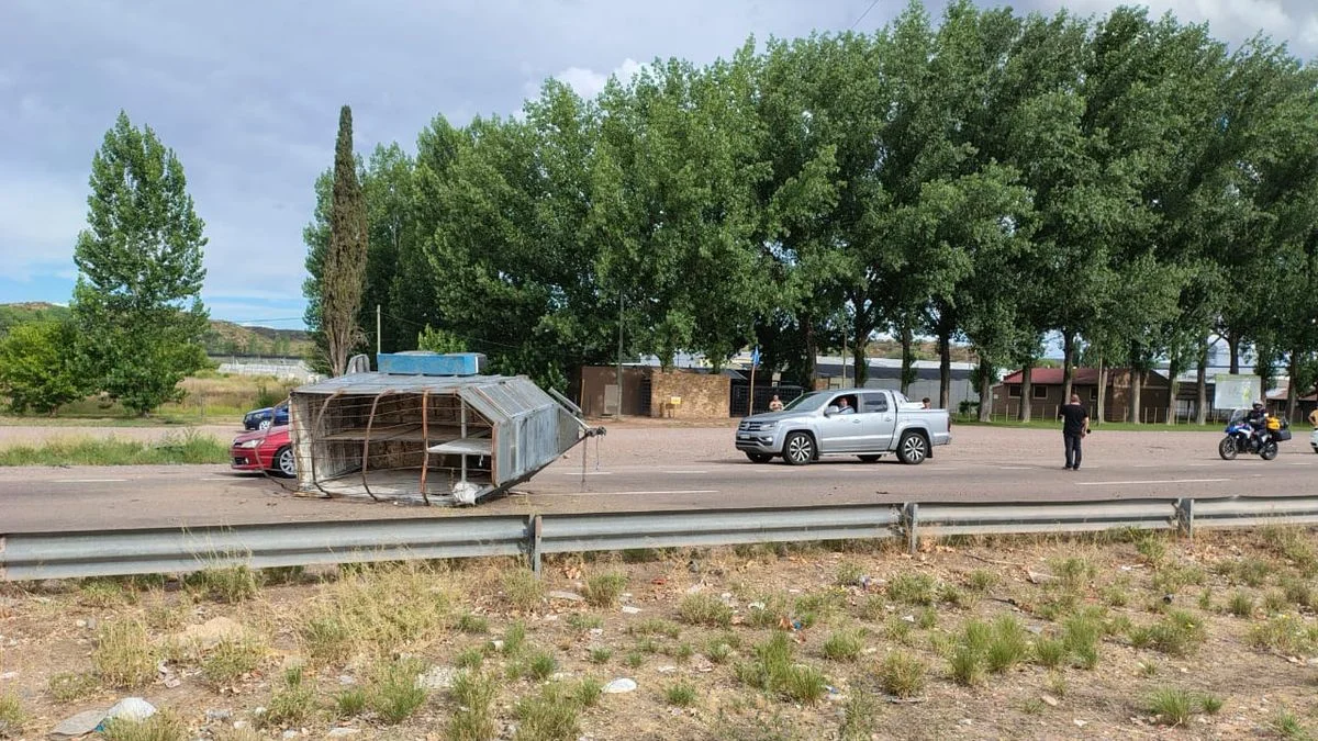 Dramático vuelco en el Acceso Sur: una camioneta con caballos volcó y dejó heridos graves