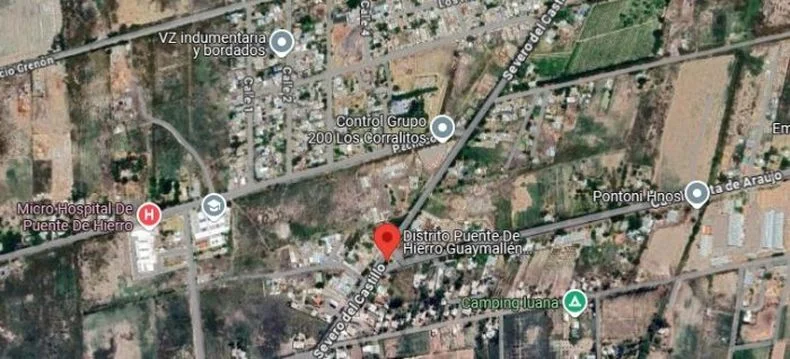 El mapa donde estar&aacute; ubicado el nuevo edificio que descomprimir&aacute; a una escuela en Puente de Hierro, Guaymall&eacute;n.&nbsp;