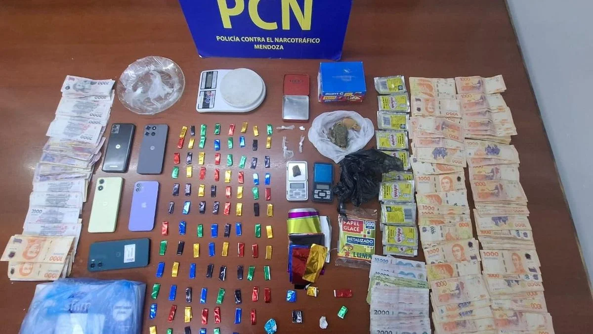 "Kiosquitos" narco allanados en Guaymallén: detuvieron a dos personas  e incautaron cocaína y marihuana
