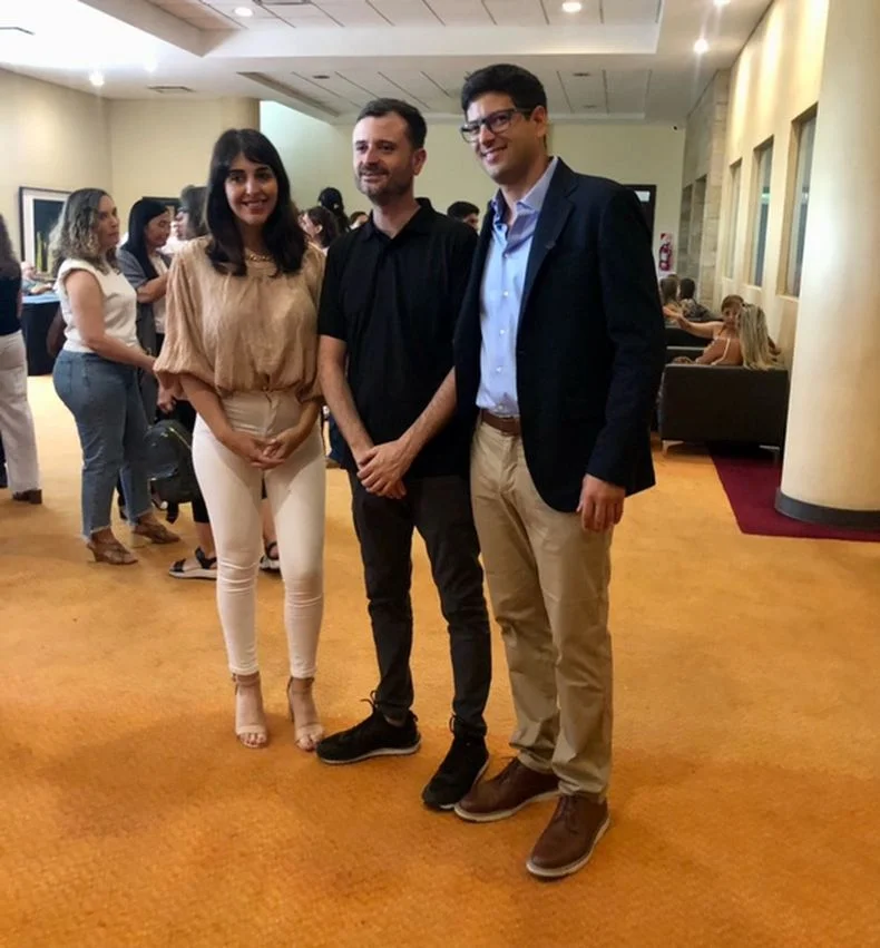 Romina Giraudo, Leo Yapur y Juan Pablo Vignoni, de la UCR.