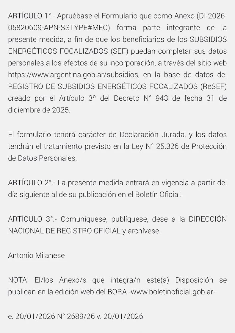 Vadillo critic&oacute; la decisi&oacute;n del Gobierno nacional sobre subsidios.&nbsp;