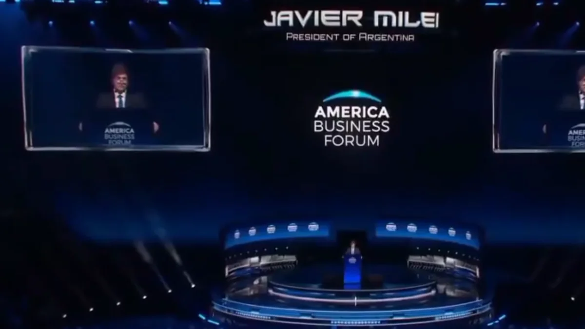 Javier Milei en el America Business Forum de Miami, comparó a Madmani con el kirchnerismo