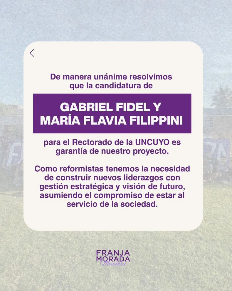 Parte del comunicado de la Franja Morada.&nbsp;