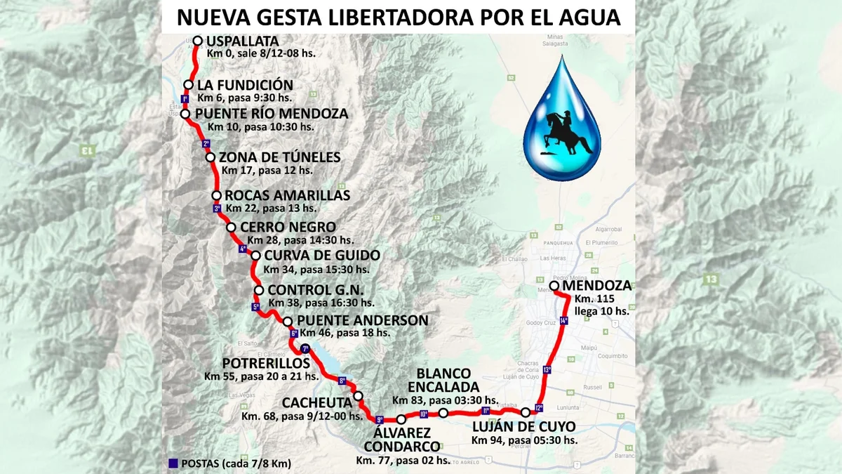 "Gesta del agua": vecinos de Uspallata harán una caravana a pie hacia Mendoza contra San Jorge