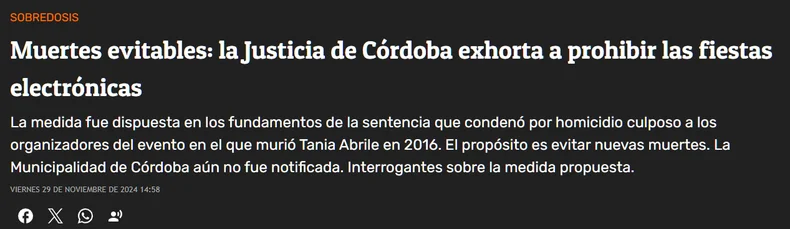 Así titulaban el caso los diarios de Córdoba