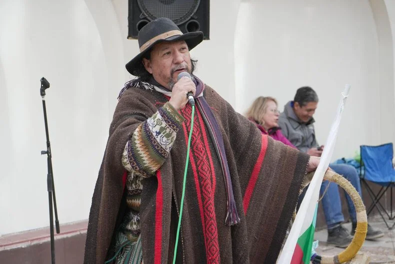 Gabriel Jofré, werken del Lof El Sosneado, también dijo presente en la audiencia popular. 
